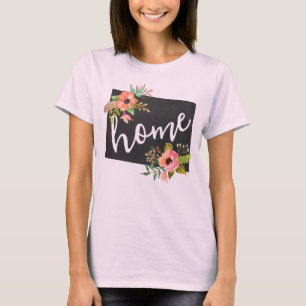 Camisa del Estado de Colorado con Flores de Acuare