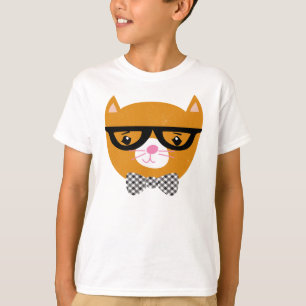 Camisa del gato del inconformista con los vidrios