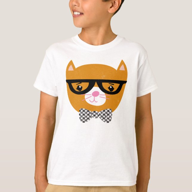 Camisa del gato del inconformista con los vidrios (Anverso)