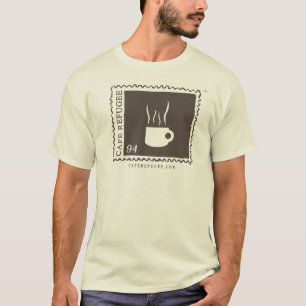Camisa del logotipo del refugiado del café