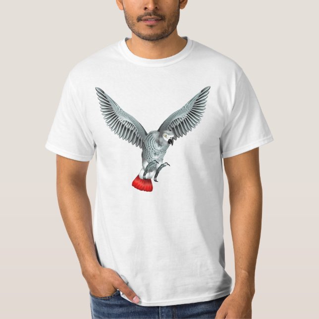 Camisa del loro del gris africano (Anverso)