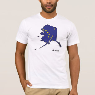 Camisa del mapa de la bandera de Alaska