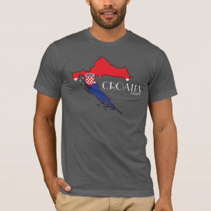 Camisa del mapa de la bandera de Croacia
