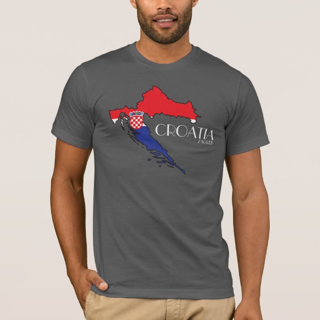 Camisa del mapa de la bandera de Croacia (Anverso)