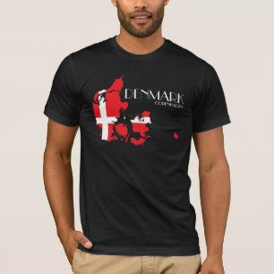 Camisa del mapa de la bandera de Dinamarca