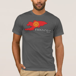 Camisa del mapa de la bandera de Kirguistán