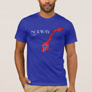 Camisa del mapa de la bandera de Noruega