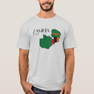 Camisa del mapa de la bandera de Zambia