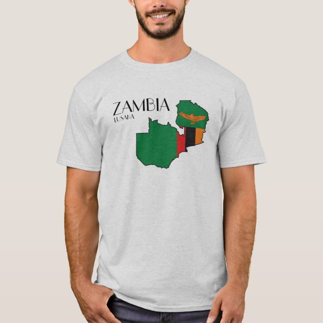Camisa del mapa de la bandera de Zambia (Anverso)