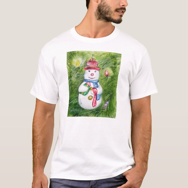 Camisa del muñeco de nieve del árbol de navidad (Anverso)