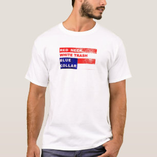 Camisa del músculo del cuello azul de la basura