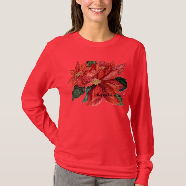 Camisa del navidad del Poinsettia (Anverso)