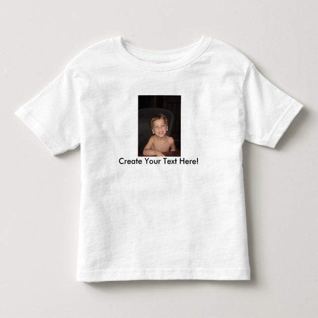 Camisa del niño con la imagen y el texto de (Anverso)