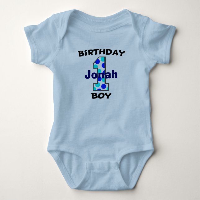 Camisa del niño de cumpleaños del primer punto de  (Anverso)