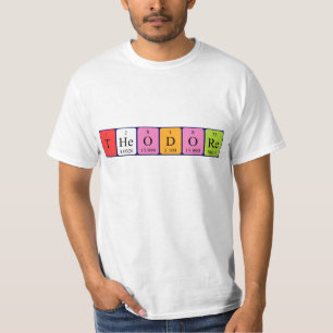Camisa del nombre de la tabla periódica de