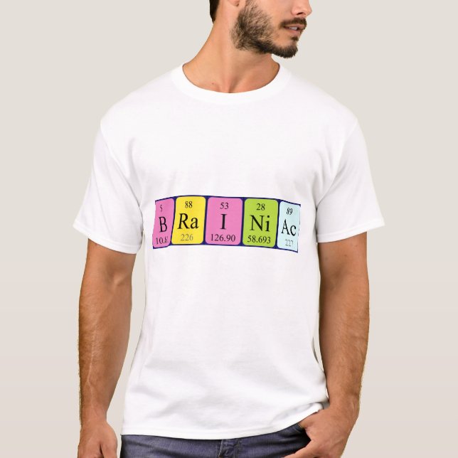 Camisa del nombre de la tabla periódica de (Anverso)