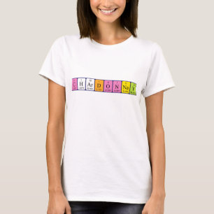 Camisa del nombre de la tabla periódica de