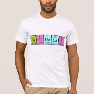 Camisa del nombre de la tabla periódica de