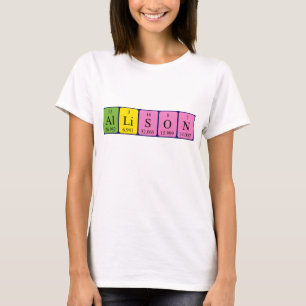 Camisa del nombre de la tabla periódica de Alliso