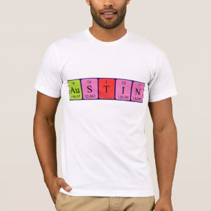 Camisa del nombre de la tabla periódica de Austin