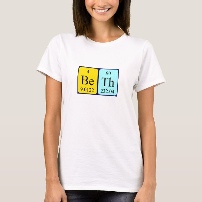 Camisa del nombre de la tabla periódica de Beth (Anverso)