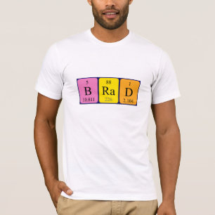 Camisa del nombre de la tabla periódica de Brad