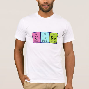 Camisa del nombre de la tabla periódica de Clare
