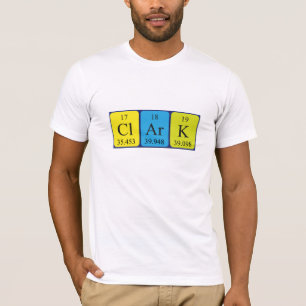 Camisa del nombre de la tabla periódica de Clark