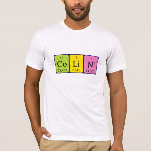 Camisa del nombre de la tabla periódica de Colin
