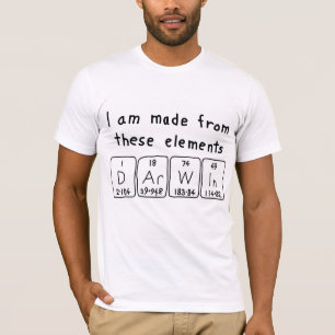 Camisa del nombre de la tabla periódica de Darwin