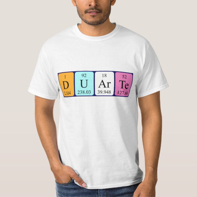 Camisa del nombre de la tabla periódica de Duarte (Anverso)