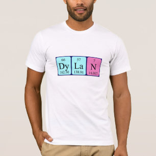 Camisa del nombre de la tabla periódica de Dylan