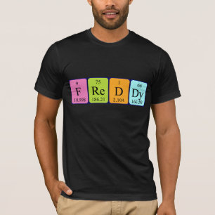 Camisa del nombre de la tabla periódica de Freddy
