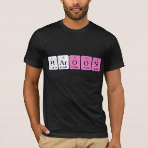 Camisa del nombre de la tabla periódica de Haroon