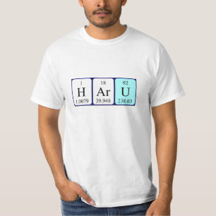 Camisa del nombre de la tabla periódica de Haru