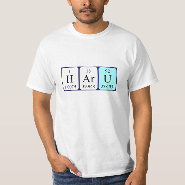 Camisa del nombre de la tabla periódica de Haru (Anverso)