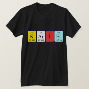 Camisa del nombre de la tabla periódica de Karter