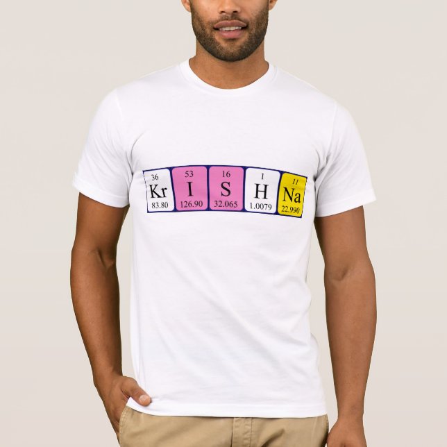 Camisa del nombre de la tabla periódica de Krishna (Anverso)