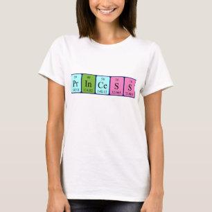 Camisa del nombre de la tabla periódica de la