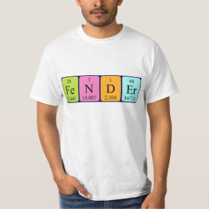 Camisa del nombre de la tabla periódica de la