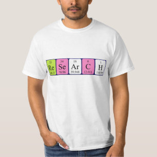 Camisa del nombre de la tabla periódica de la