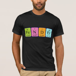 Camisa del nombre de la tabla periódica de la