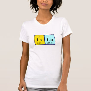 Camisa del nombre de la tabla periódica de Lila