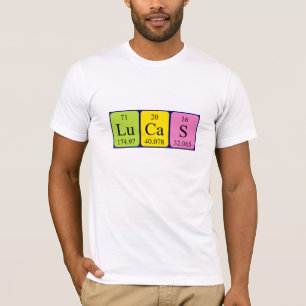 Camisa del nombre de la tabla periódica de Lucas