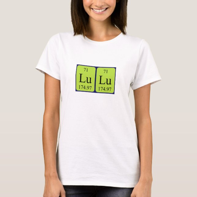 Camisa del nombre de la tabla periódica de Lulu (Anverso)