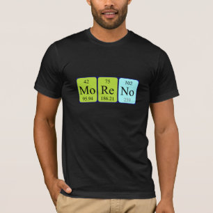 Camisa del nombre de la tabla periódica de Moreno