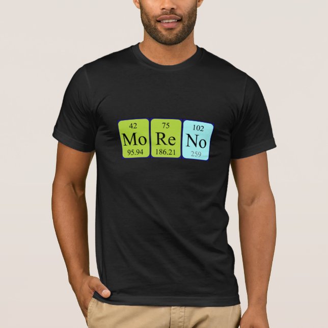 Camisa del nombre de la tabla periódica de Moreno (Anverso)