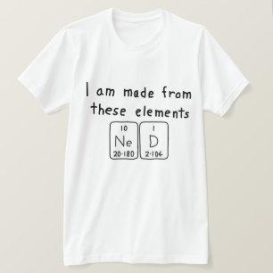 Camisa del nombre de la tabla periódica de Ned