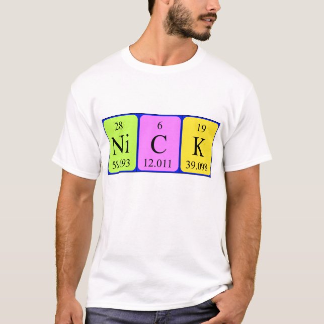 Camisa del nombre de la tabla periódica de Nick (Anverso)