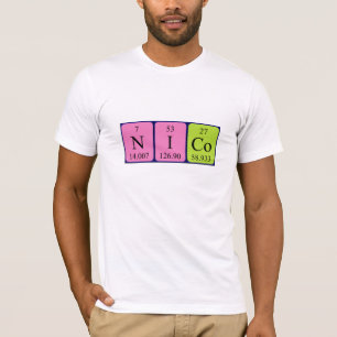Camisa del nombre de la tabla periódica de Nico